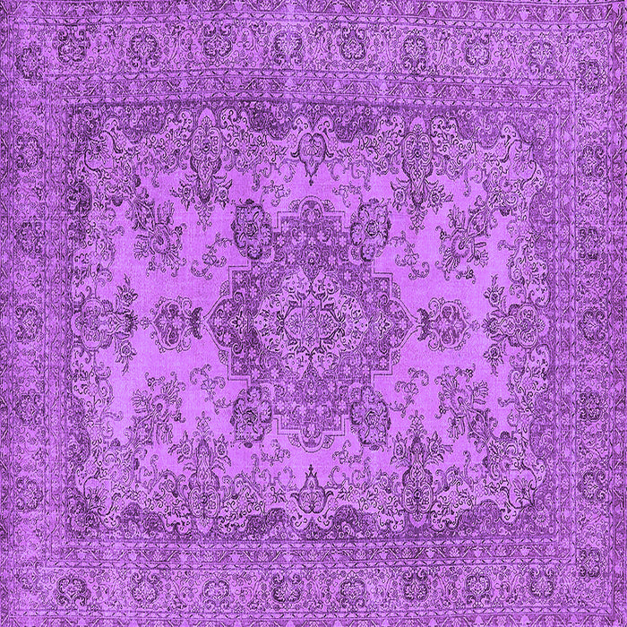 Square Machine Washable Oriental Purple Industrial Area Rugs, wshurb1918pur