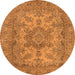 Round Oriental Orange Industrial Rug, urb1918org