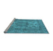 Sideview of Machine Washable Oriental Light Blue Industrial Rug, wshurb1918lblu