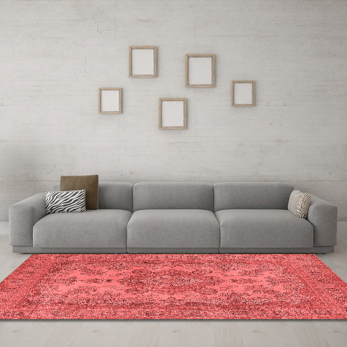 Industrial Red Washable Rugs