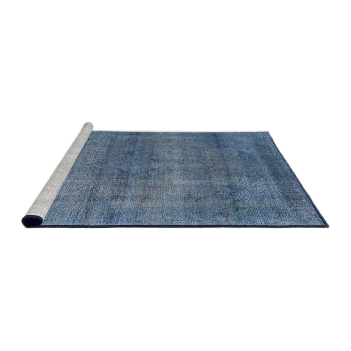 Sideview of Machine Washable Industrial Modern Koi Blue Rug, wshurb1919