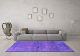 Machine Washable Oriental Purple Industrial Area Rugs in a Living Room, wshurb1919pur
