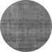 Round Machine Washable Oriental Gray Industrial Rug, wshurb1919gry