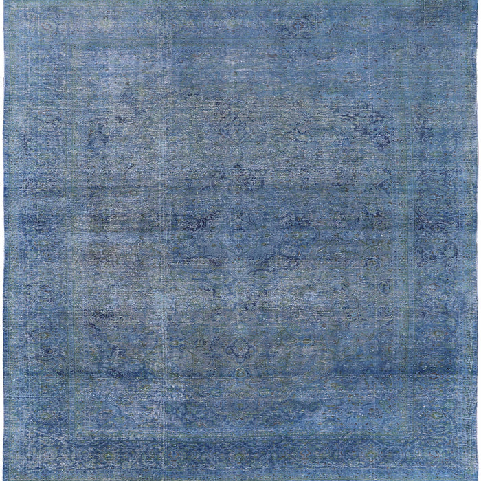 Square Machine Washable Industrial Modern Koi Blue Rug, wshurb1919