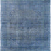 Square Machine Washable Industrial Modern Koi Blue Rug, wshurb1919