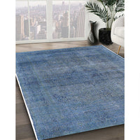 Mid-Century Modern Koi Blue Oriental Rug, urb1919