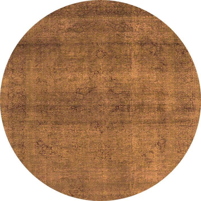 Round Oriental Orange Industrial Rug, urb1919org