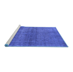 Sideview of Machine Washable Oriental Blue Industrial Rug, wshurb1919blu