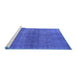 Sideview of Machine Washable Oriental Blue Industrial Rug, wshurb1919blu