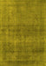 Machine Washable Oriental Yellow Industrial Rug, wshurb1919yw