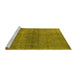 Sideview of Machine Washable Oriental Yellow Industrial Rug, wshurb1919yw