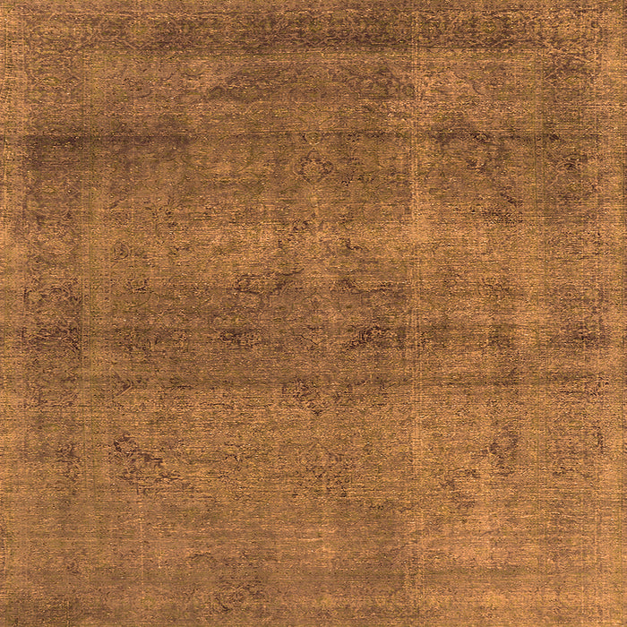 Square Machine Washable Oriental Orange Industrial Area Rugs, wshurb1919org