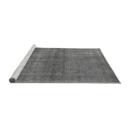 Sideview of Machine Washable Oriental Gray Industrial Rug, wshurb1919gry