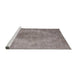 Sideview of Machine Washable Industrial Modern Mauve Taupe Purple Rug, wshurb1920