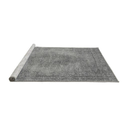 Sideview of Machine Washable Oriental Gray Industrial Rug, wshurb1920gry