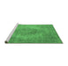 Sideview of Machine Washable Oriental Emerald Green Industrial Area Rugs, wshurb1920emgrn