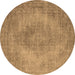 Round Oriental Brown Industrial Rug, urb1920brn