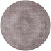 Round Machine Washable Industrial Modern Mauve Taupe Purple Rug, wshurb1920