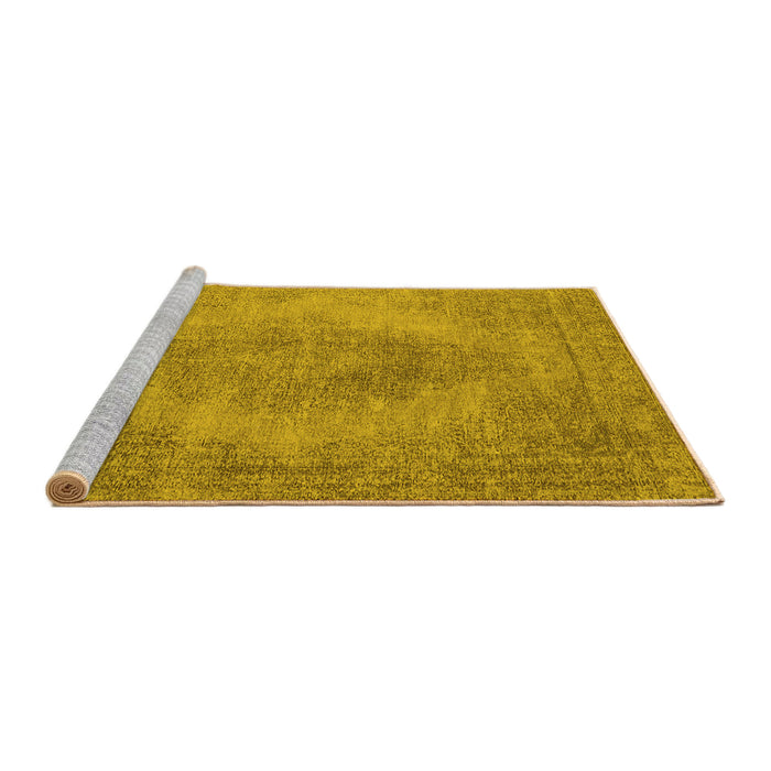 Sideview of Machine Washable Oriental Yellow Industrial Rug, wshurb1920yw