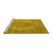 Sideview of Machine Washable Oriental Yellow Industrial Rug, wshurb1920yw