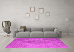 Machine Washable Oriental Pink Industrial Rug in a Living Room, wshurb1920pnk