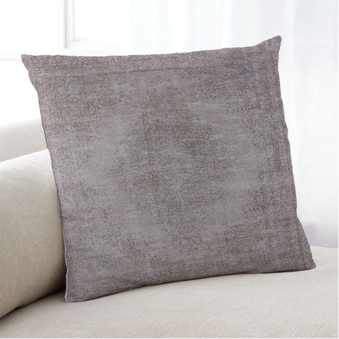 Lifestyle Image of Mid-Century Modern Urban Square Mauve Taupe Purple Throw Pillow, 18 inch by 18 inch, pwurb1920