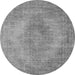 Round Machine Washable Oriental Gray Industrial Rug, wshurb1920gry