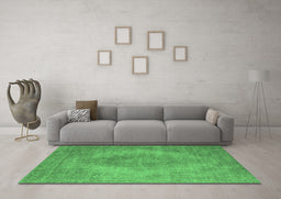 Machine Washable Oriental Emerald Green Industrial Area Rugs in a Living Room,, wshurb1920emgrn