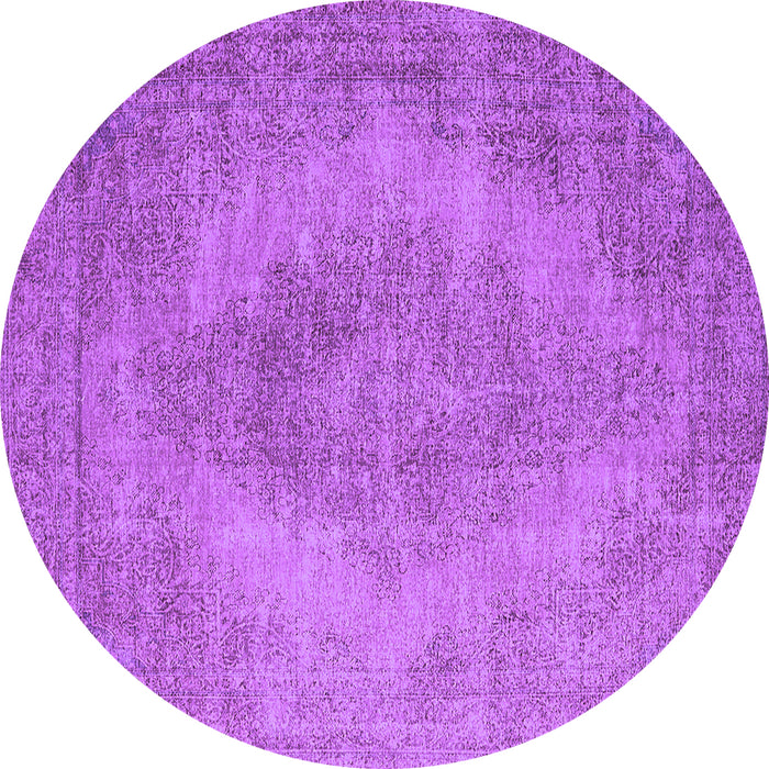 Round Oriental Purple Industrial Rug, urb1920pur