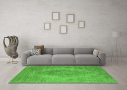Machine Washable Oriental Green Industrial Area Rugs in a Living Room,, wshurb1920grn