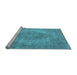 Sideview of Machine Washable Oriental Light Blue Industrial Rug, wshurb1920lblu