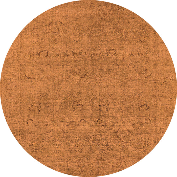 Round Oriental Orange Industrial Rug, urb1921org