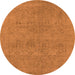 Round Oriental Orange Industrial Rug, urb1921org