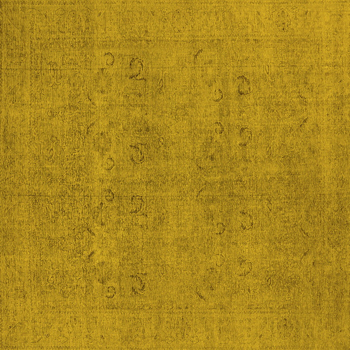 Square Oriental Yellow Industrial Rug, urb1921yw
