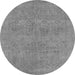 Round Oriental Gray Industrial Rug, urb1921gry