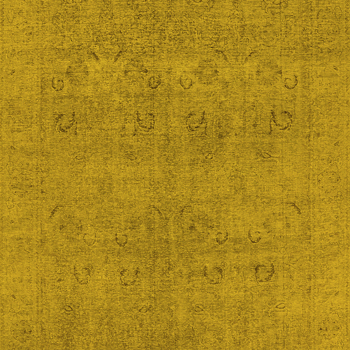 Machine Washable Oriental Yellow Industrial Rug, wshurb1921yw