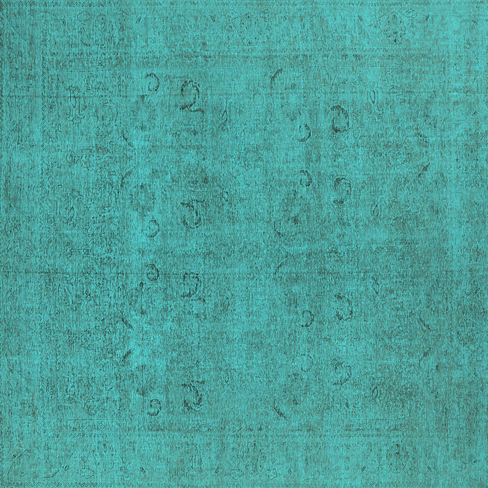 Square Oriental Turquoise Industrial Rug, urb1921turq