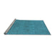 Sideview of Machine Washable Oriental Light Blue Industrial Rug, wshurb1921lblu