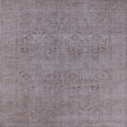 Square Mid-Century Modern Rose Purple Oriental Rug, urb1921