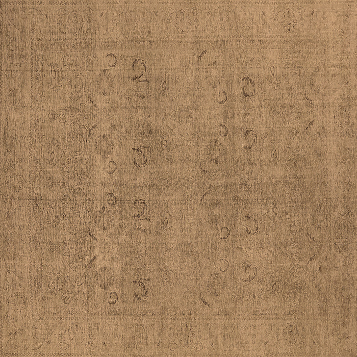 Square Machine Washable Oriental Brown Industrial Rug, wshurb1921brn