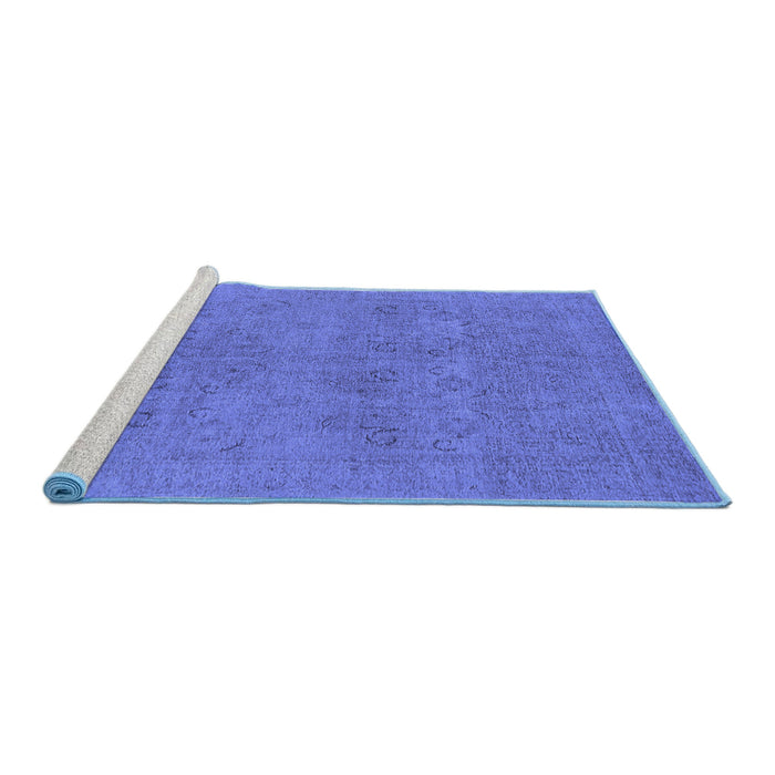 Sideview of Machine Washable Oriental Blue Industrial Rug, wshurb1921blu
