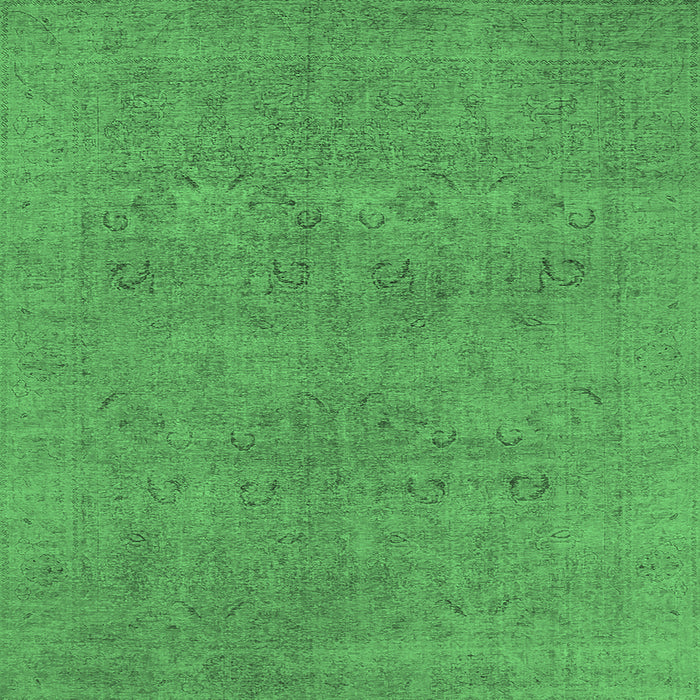 Square Oriental Emerald Green Industrial Rug, urb1921emgrn