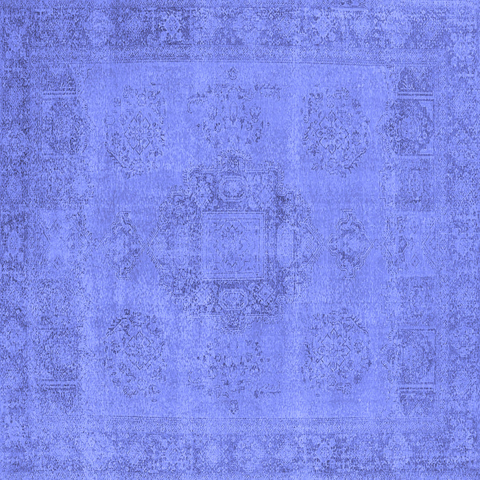 Square Oriental Blue Industrial Rug, urb1922blu