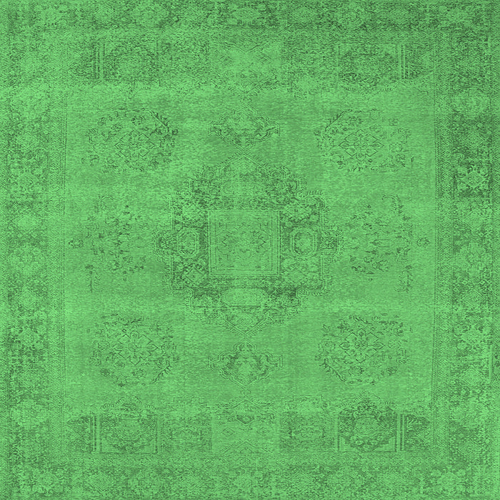 Square Oriental Emerald Green Industrial Rug, urb1922emgrn