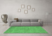 Machine Washable Oriental Emerald Green Industrial Area Rugs in a Living Room,, wshurb1922emgrn