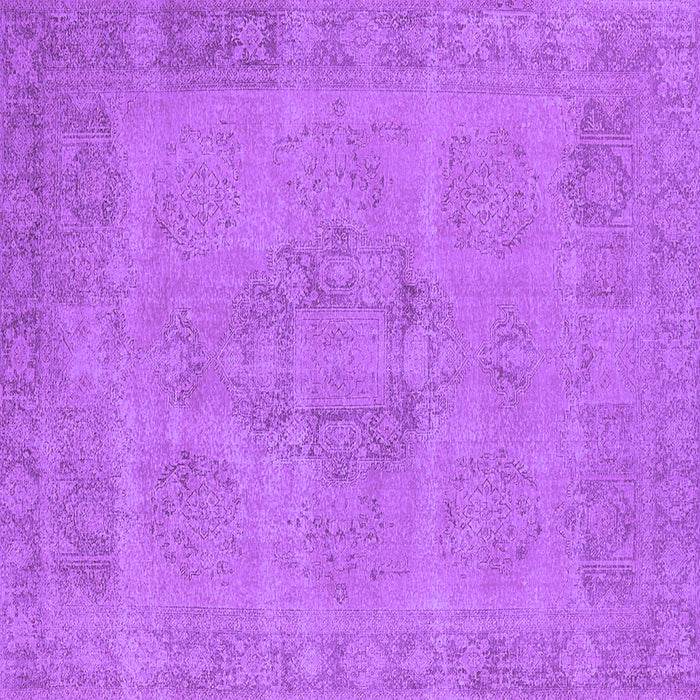 Square Machine Washable Oriental Purple Industrial Area Rugs, wshurb1922pur