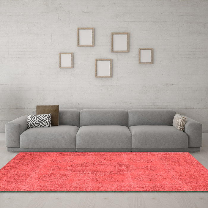 Industrial Red Washable Rugs