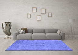 Machine Washable Oriental Blue Industrial Rug in a Living Room, wshurb1922blu