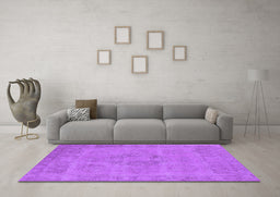 Machine Washable Oriental Purple Industrial Area Rugs in a Living Room, wshurb1922pur