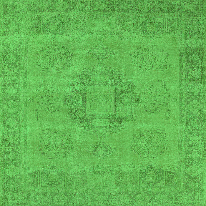 Square Oriental Green Industrial Rug, urb1922grn
